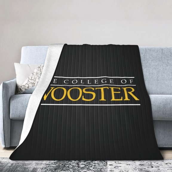 College of A Wooster Fleece Blanket, Very Soft Microfiber Flannel Blanket for Couch Warm and Cozy for All Seasons