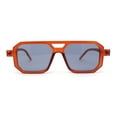 thumbnail image 2 of Super Hipster Squared Rectangle Racer Gentlemens Sunglasses Brown - Black, 2 of 4