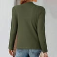 thumbnail image 4 of WTOBBY Women's Fashion Round Neck Solid Color Pullover Long Sleeve Casual Top, Comfort Knit Tee with Soft Fabric, Everyday Essential for Layering,Army Green L, 4 of 6
