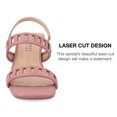 thumbnail image 6 of Journee Collection Womens Ismay Laser Cut Sling Back Block Heel Sandals, 6 of 7