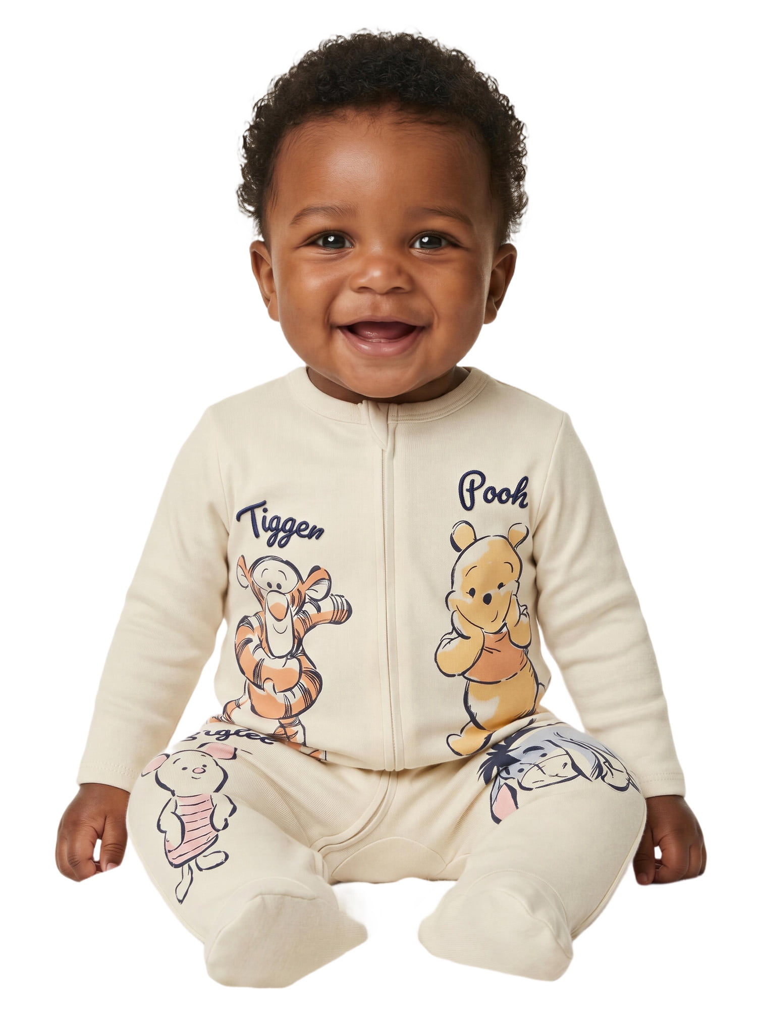Winnie The Pooh Baby Boys 3 Pack Sleep n’ Play Coverall, Sizes Newborn-9M