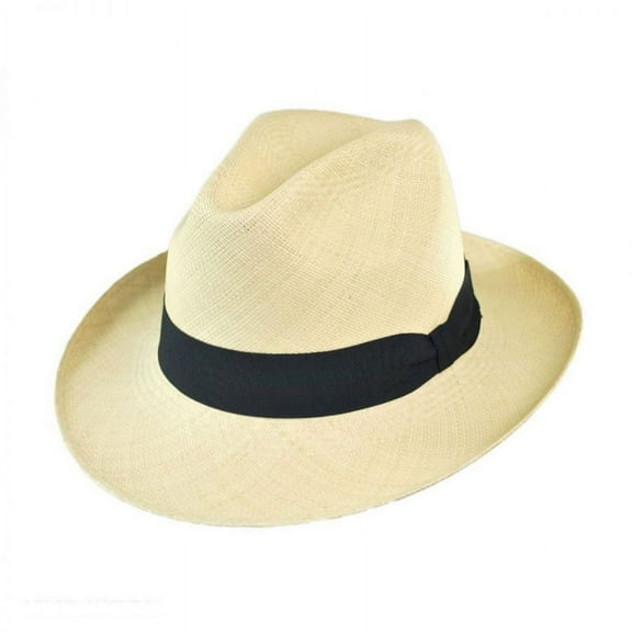 Brisa Grade 8 Panama Straw Fedora Hat - M - Natural