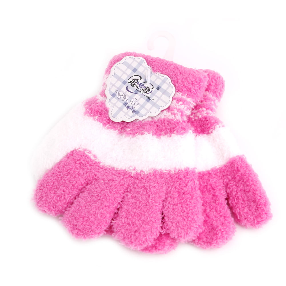 S-TROUBLE Cute Infant Baby Kid Full Finger Warm Winter Gloves Toddler Knit Rainbow Mittens