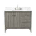 thumbnail image 5 of Vanity Art 42" Double Door Bathroom Vanity with Sink, Freestanding Storage Cabinet with Engineered Marble Top, Flip Down Tray, Drawer, and Shelf, 5 of 10