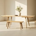 thumbnail image 4 of Capri 41.5" Solid Red Oak Wood Bench Natural Brown Red Oak, 4 of 10