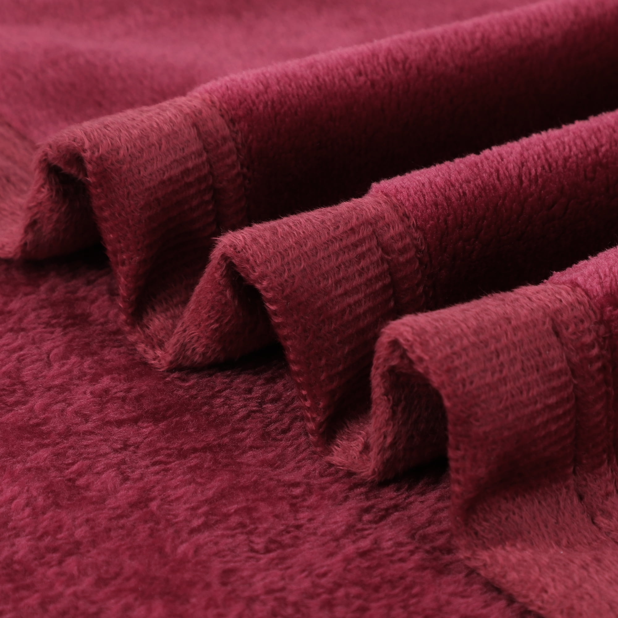 Unique Bargains Flannel Fleece Blanket Soft Wide Hemmed 30"x40" Burgundy