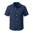 thumbnail image 3 of HAiming Boys School Shirts Summer Short Sleeve Collared Uniform Tee with Pockets Loose Casual Solid Color Blouses Outwear Kids Tops, 3 of 6