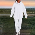 thumbnail image 6 of Huankd Womens Plus Size 2 Piece Jogger Set Cozy Oversized Fleece Sweatsuit for Lounge and Casual Wear White L, 6 of 6