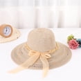thumbnail image 2 of Sun Hats for Women Summer Beach Wide Brim Upf 50+ Panama Fedora Foldable Packable Hat Floppy Straw Hat, 2 of 3