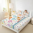 thumbnail image 4 of jejeloiu Cartoon Floral Bed Sheets,Multicolor Polka Dotscolorful King Sheets,Kawaii Flower Sheet Set For Children,Super Cozy Room Decor,4-Piece, 4 of 7