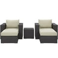 thumbnail image 4 of Modway Convene 5-Piece Aluminum and Rattan Patio Sectional Set in Espresso/Beige, 4 of 7