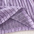 thumbnail image 5 of JUMEYU Little Girls Ribbed Knit Dress Round Neck Long Sleeve Waist Casual Solid Color Dresses 5T 6T (Purple,5-6 Years), 5 of 9