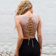 thumbnail image 1 of Sleeveless Backless Tie Back Snap Buttons Lace Up Women's Bodysuits Summer Spring Cotton Playsuits Jumpsuits Bodice Rompers, 1 of 9