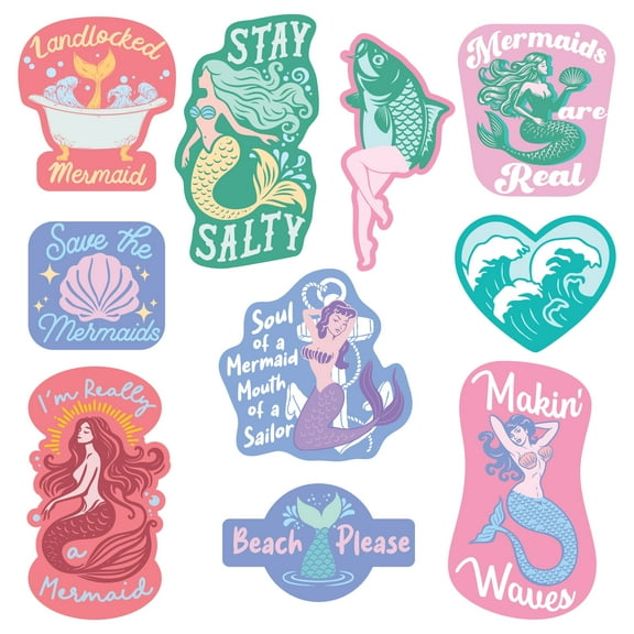 Mermaid Sticker Extra Large Aquatic Stickers for Adults Funny Adhesives with Memes