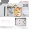 thumbnail image 6 of Stylish Undermount 27" Stainless Steel Single Bowl Workstation Kitchen Sink with 4 accs S-627W, 6 of 17