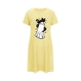 thumbnail image 3 of Ounisa Womens Halloween Shirt Dress Oversize Short Sleeve Crew Neck Cute Ghost Print Lounge Home wear Stylish Tunic Dresses, 3 of 4