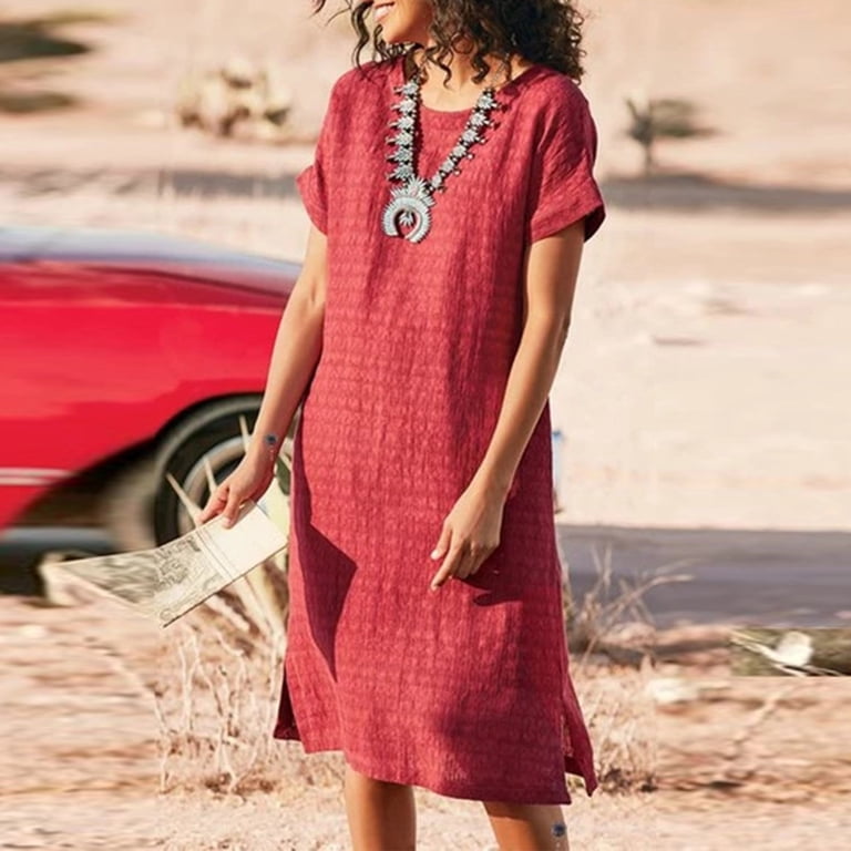 Fitted Dress T Shirt Dress Red Time And Tru Women's Cotton Midi T-Shirt Dress, Sizes Fitted Dress T Shirt Dress Red Time And Tru Women's Cotton Midi T-Shirt Dress, Sizes