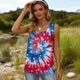 thumbnail image 5 of 250th Anniversary Tank Tops for Women 2026 - Patriotic Tie-Dye Square Neck Sleeveless Tees - 1776-2026 USA Star Print Casual Summer Blouse Dark Blue M, 5 of 6