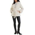 thumbnail image 2 of Women's Faux Fur Coat Winter Lapel Shaggy Warm Fluffy Jacket with Pockets M White, 2 of 6