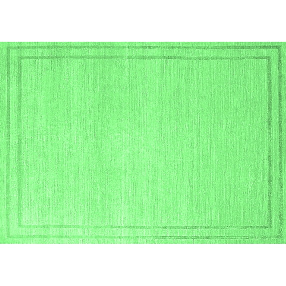 Ahgly Company Indoor Rectangle Solid Emerald Green Modern Area Rugs, 2' x 5'