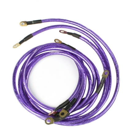 Unique Bargains HKS Universal Grounding Wire Cable Kit Purple for Car