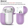 thumbnail image 3 of Case Cover for AirPods 2nd, Soft Silicone Protective Cover with Keychain, Front LED Visible, Purple, 3 of 8