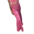 thumbnail image 6 of Women Sparkle Sequin Bell Bottom Pants High Waist Glitter Wide Leg Flare Palazzo Lounge Elastic Pants Trousers Night Out Clubwear, 6 of 9