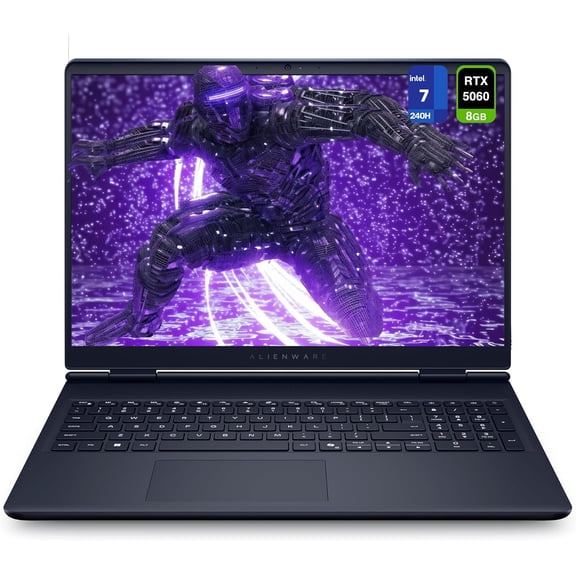 Alienware 16 Aurora Gaming Laptop, Intel 7-240H, 32 GB DDR5 RAM, 1 TB PCIe SSD, 16" WQXGA (2560x1600) 120Hz Display, Nvidia G-Force RTX 5060, Backlit Keyboard, W11 Home, Blue
