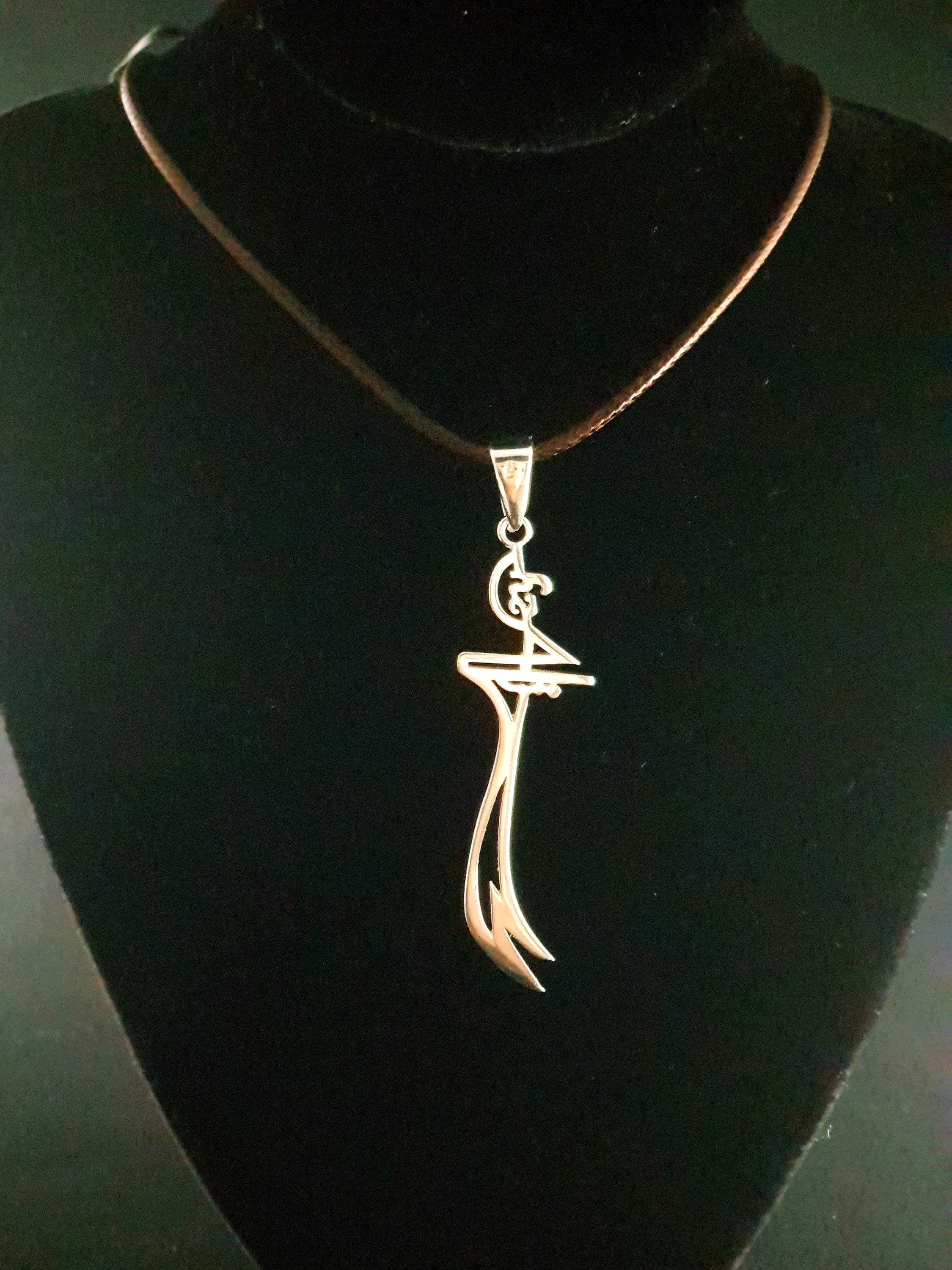 925 Sterling Silver Rose Gold Vermeil Zulfiqar Sword Necklace