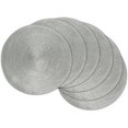 thumbnail image 1 of Design Imports Napperon Rond en Polypropylène Tissé Argenté Métallique, Ensemble de 6, 1 of 7