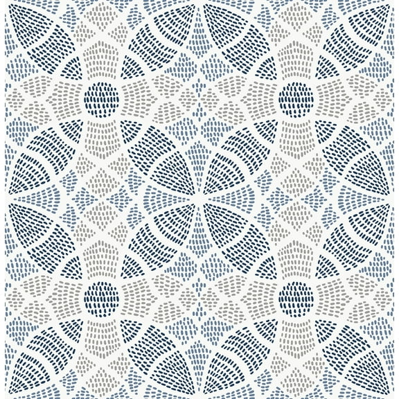 A-Street Prints Zazen Blue Geometric Wallpaper