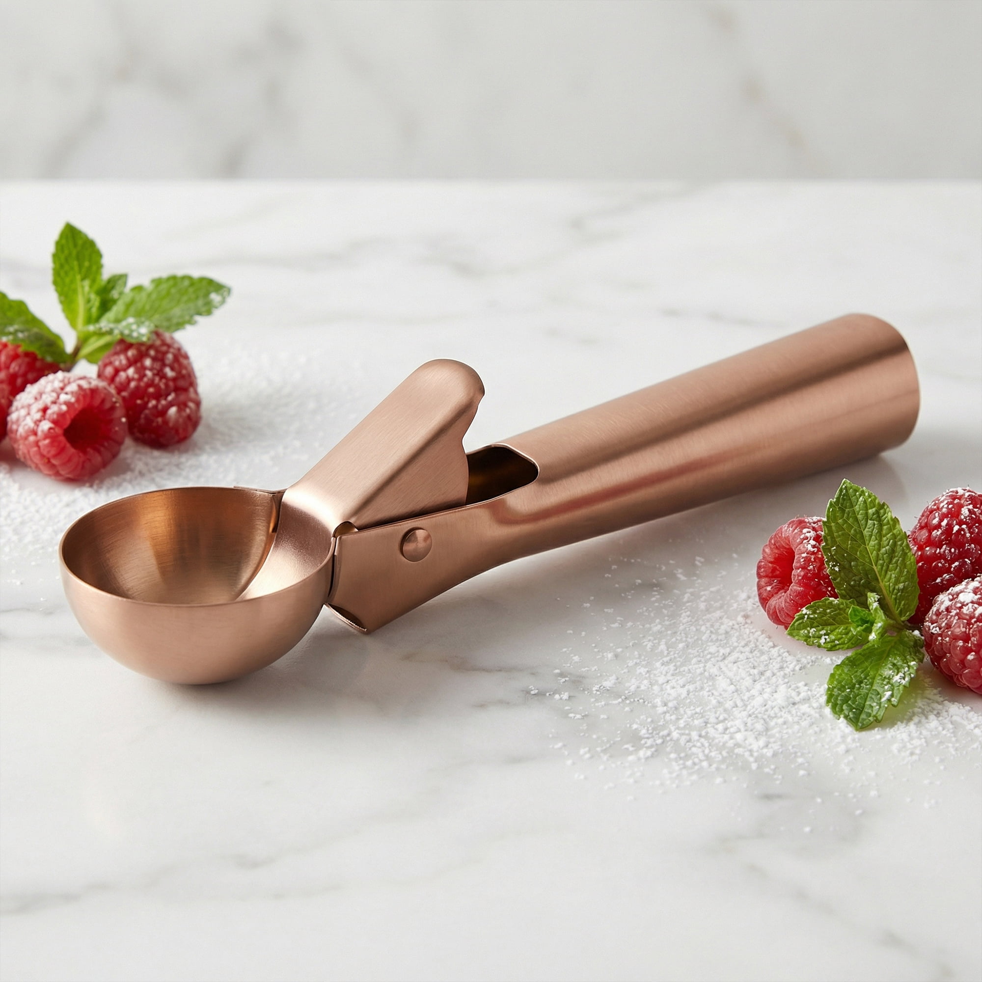 Unique Bargains Stainless Steel Pop-out Scooper with Handle Rose Gold