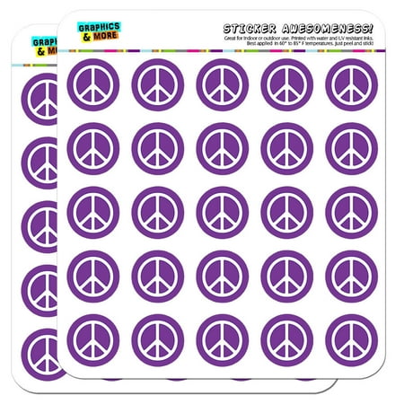 Rounded Peace Sign Symbol Purple 1