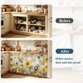 thumbnail image 4 of Sunflower Cabinet Curtain 35"Wx35"L, Dustproof Under Sink Skirt with Self Adhesive Tape, Vintage Summer Bee Botanical Farmhouse Cabinet Curtain Cover for Kitchen Sink, Bathroom Vanity, Laundry Room, 4 of 9