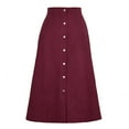 thumbnail image 4 of ASFGIMUJ Skirt For Women 2023 Long Skirt Solid High Waist Skirt Corduroy Wrap Single Slim Fit Solid Skirt Autumn And Winter Red, 4 of 4