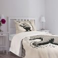 thumbnail image 4 of Ambesonne Funny Quilted Bedspread Set 2 Pcs, Simple Art Showering Bear, Twin Size, Pale Tan and Taupe Grey, 4 of 4