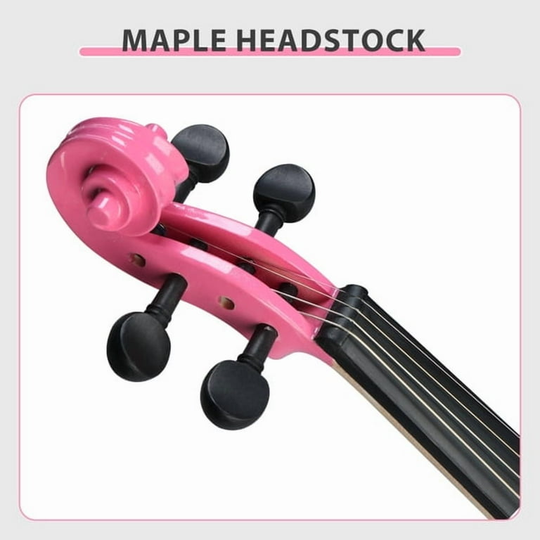 Full Size 4/4 Bunnel Edge Electric Silent Violin Set - Pink Finish