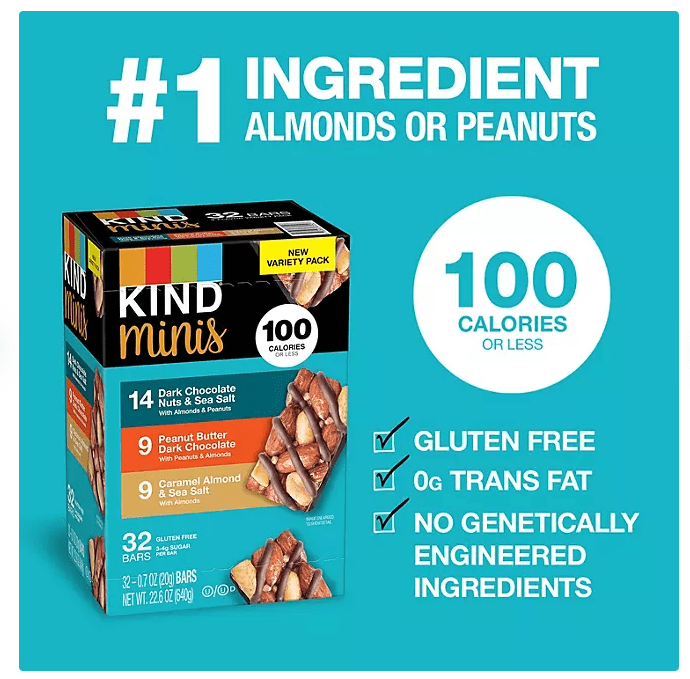 Kind Snacks Mini Nut Bar, Variety Pack, 32 ct.