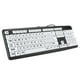thumbnail image 5 of Teclado negro de baja visión, teclado para personas mayores con cable USB y teclas blancas con letras grandes, color negro, 5 of 8
