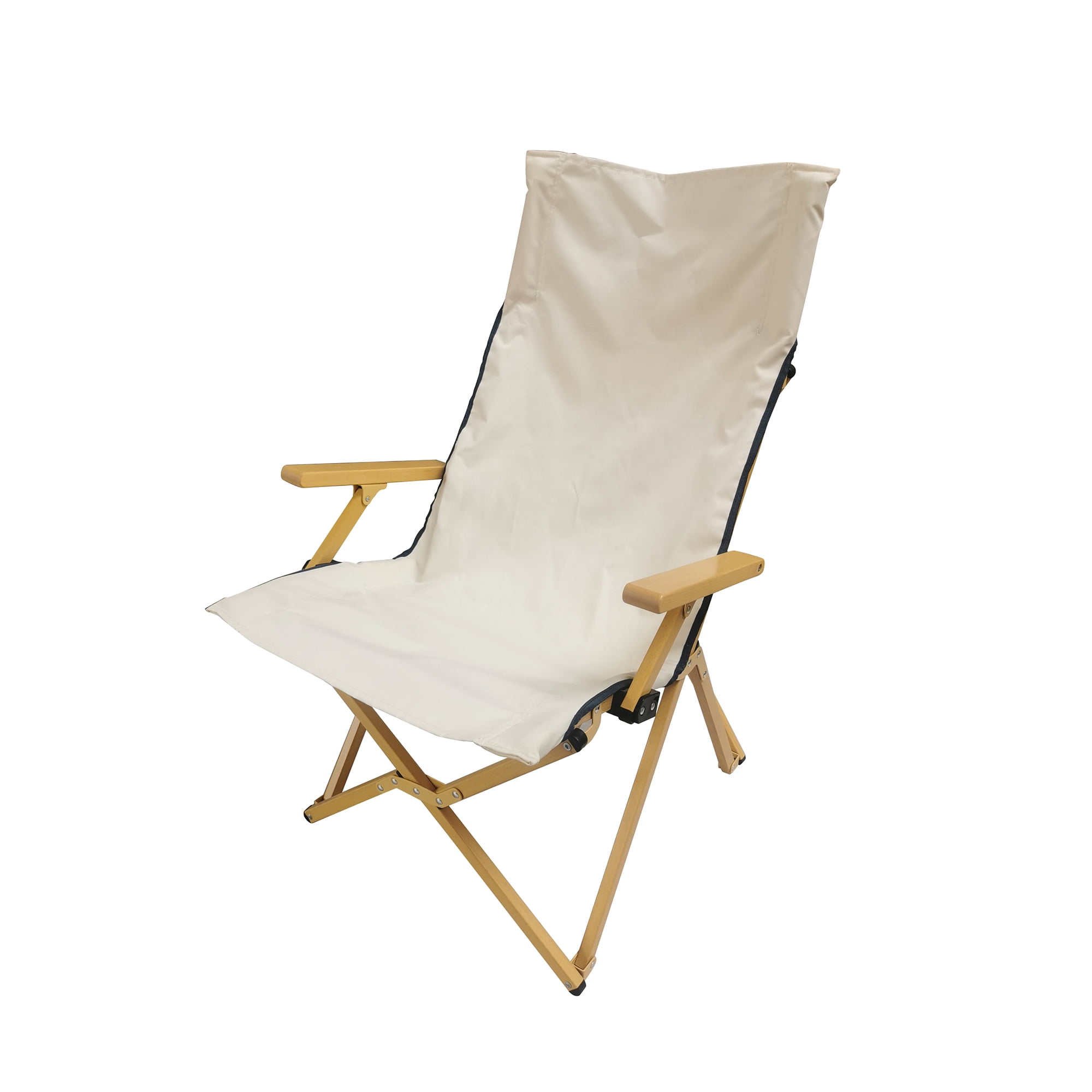 Mainstays Hard Arm Resort Fabric Beach Chair with Carry Bag, Tan, 2 Pack