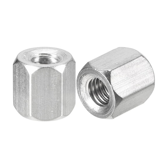 M6 x 1-Pitch 12mm Length Coupling Nuts, 10pcs 304 Stainless Steel Nuts
