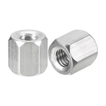 M6 x 1-Pitch 12mm Length Coupling Nuts, 10pcs 304 Stainless Steel Nuts