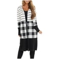 thumbnail image 2 of Munlar Long Sleeve Womens Dress Coat Plaid Cardigan Christmas Winter Coat for Women, 2 of 7