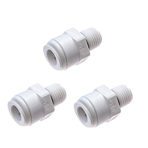 1/4" push to connect x 3/8" NPTF 3 Pack RO Elbow Water Fitting 