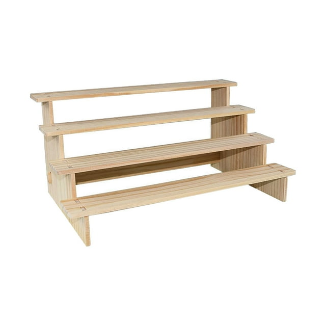 Ruiboury Wood Display Riser Wood Display Riser Stand for Dessert Figurines Conutertop 3 layer 30cm 4 layer 40cm