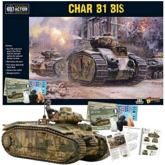 Wargames Delivered Bolt Action Miniatures - Warlord Games Char B1 Bis French Army Model Tank 28mm Miniatures - Miniature Wargaming, WW2 Model Kits, and Tank Model Kit Model Tanks Kits to Build