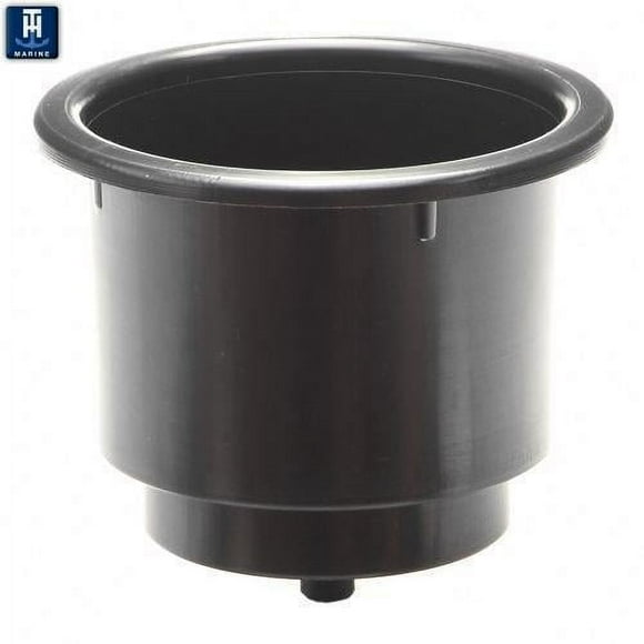 T-H Marine Cup Holder LCH-1-DP Mounts On Sides Of Boat; Black; UV-Resistant Polymer; Accepts 3/8 Inch ID Hose For Drainage; 3.77 Inch Diameter