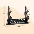 thumbnail image 5 of BiJun Sword Stand Katana Stand, Black Wood Sword Katana Wall Mount Holder, Gladiator Sword Wall Display Crusader Sword Stand Knife Hanger Bracket Rack(2-tier), 5 of 6