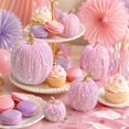 thumbnail image 5 of Pink Velvet Pumpkin Decor, Sequined Artificial Foam Pumpkin, 1 PC Fall, Thanksgiving & Halloween Table Centerpiece for Farmhouse Home Decor (Size Optional), 5 of 8