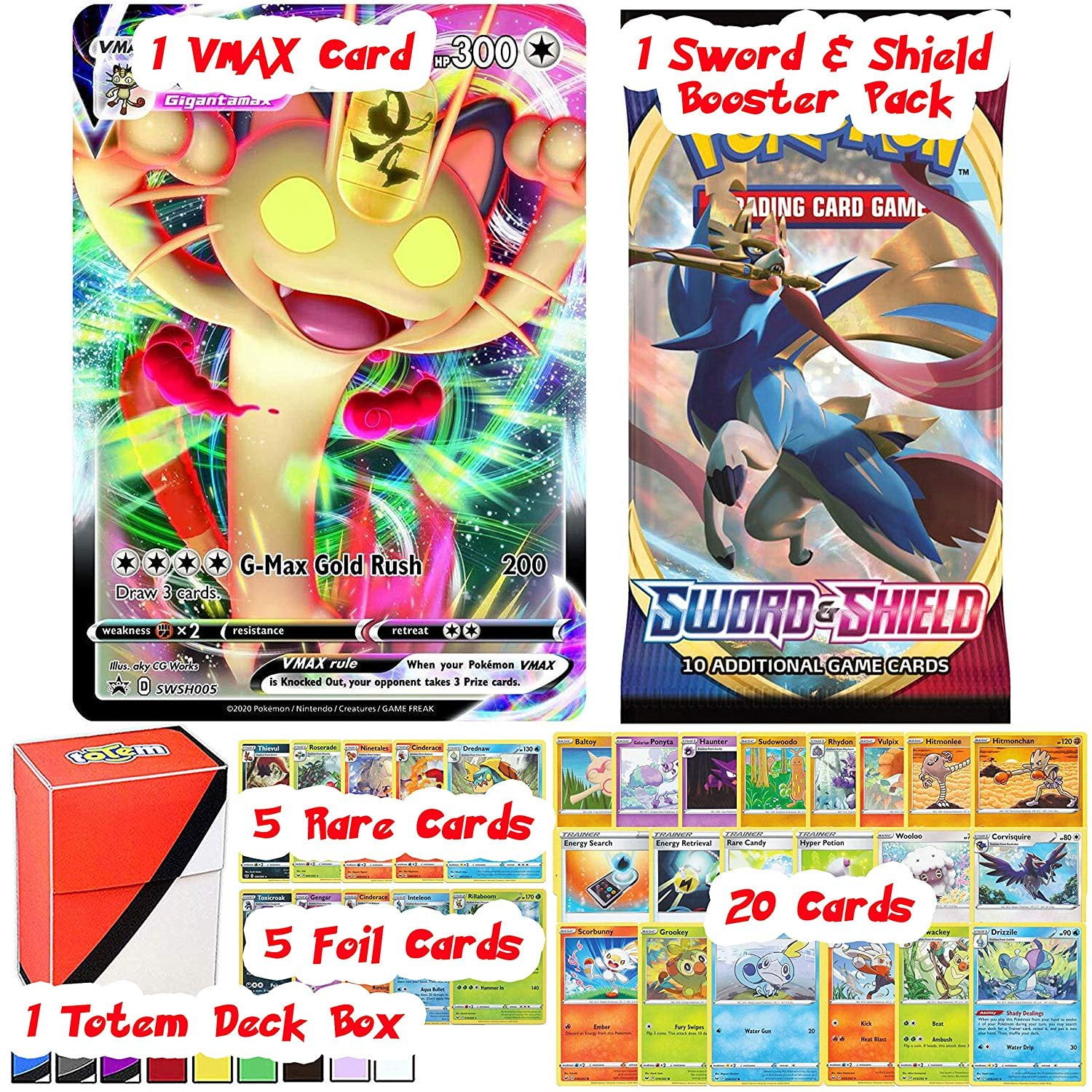 Totem World Sword And Shield Vmax Card Guaranteed With Booster Pack 5 Rare 5 Foil Holo Regular Pokemon Cards And Totem Deck Box Walmart Com Walmart Com Totem World Sword And Shield Vmax Card Guaranteed With Booster Pack 5 Rare 5 Foil Holo Regular Pokemon Cards And Totem Deck Box Walmart Com Walmart Com